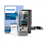 Philips Diktiergerät DPM7000, SpeechExec Dictate Software, Akku, SD-Karte, USB-Kabel und Schutzhülle